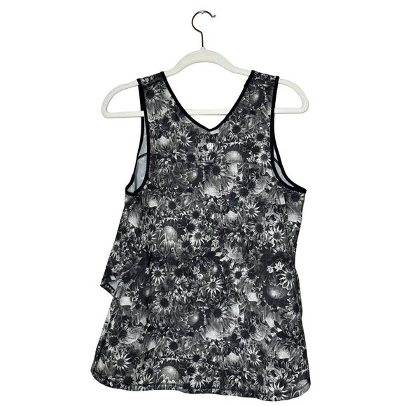 Lululemon Run Split Singlet Tank Top Size 8 Flowabunga Black Angel Wing Black - Picture 4 of 6